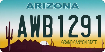 AZ license plate AWB1291