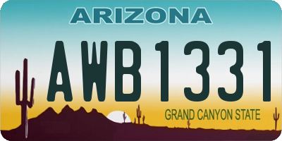 AZ license plate AWB1331