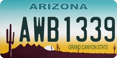 AZ license plate AWB1339