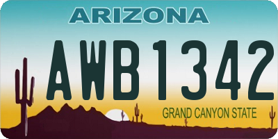AZ license plate AWB1342