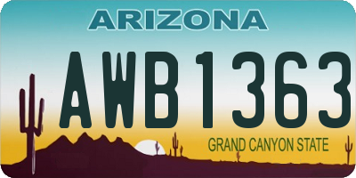 AZ license plate AWB1363