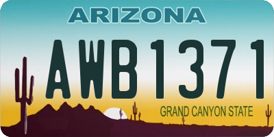 AZ license plate AWB1371