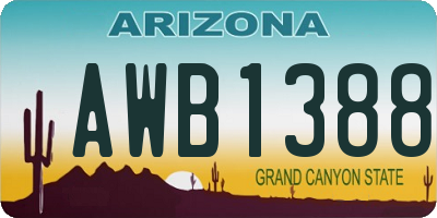 AZ license plate AWB1388
