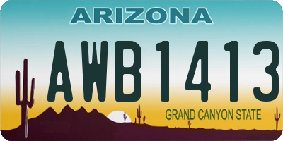 AZ license plate AWB1413