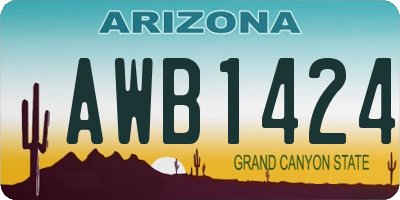 AZ license plate AWB1424