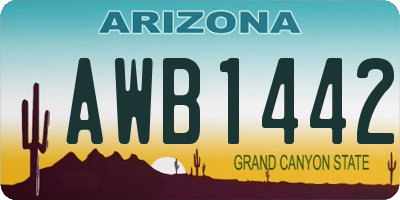 AZ license plate AWB1442