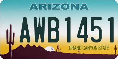 AZ license plate AWB1451
