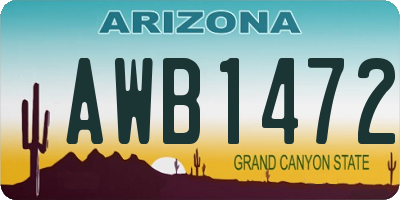AZ license plate AWB1472