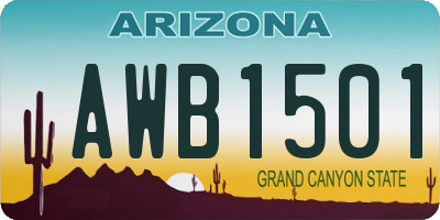 AZ license plate AWB1501