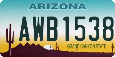 AZ license plate AWB1538