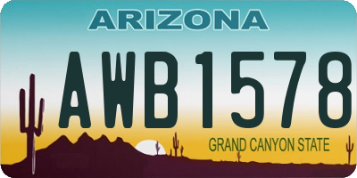 AZ license plate AWB1578