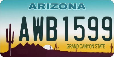 AZ license plate AWB1599