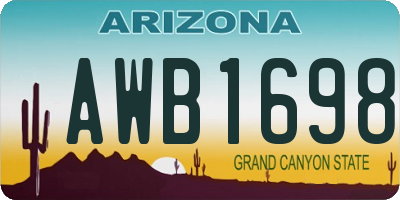AZ license plate AWB1698