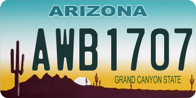 AZ license plate AWB1707