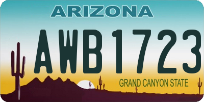 AZ license plate AWB1723