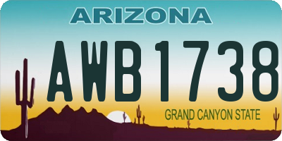 AZ license plate AWB1738