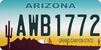 AZ license plate AWB1772