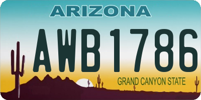 AZ license plate AWB1786