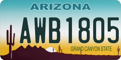 AZ license plate AWB1805