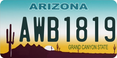 AZ license plate AWB1819