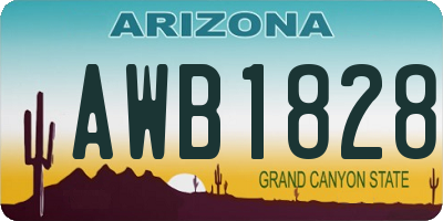 AZ license plate AWB1828