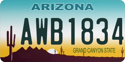 AZ license plate AWB1834