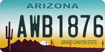 AZ license plate AWB1876
