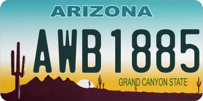 AZ license plate AWB1885