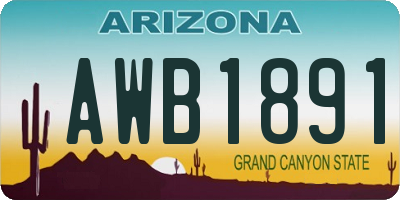 AZ license plate AWB1891