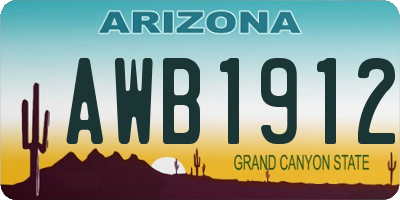 AZ license plate AWB1912