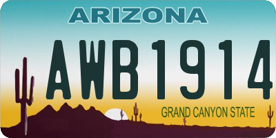AZ license plate AWB1914