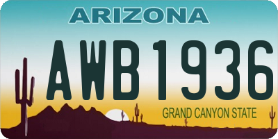 AZ license plate AWB1936