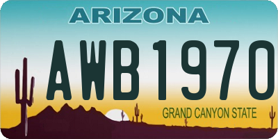 AZ license plate AWB1970