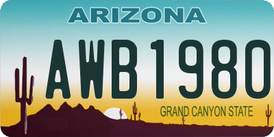 AZ license plate AWB1980