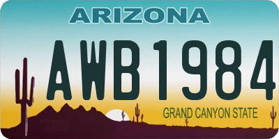 AZ license plate AWB1984