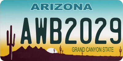 AZ license plate AWB2029