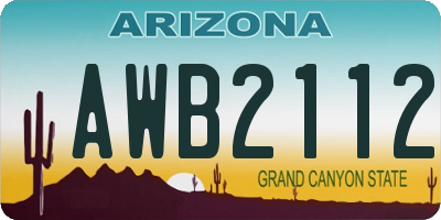 AZ license plate AWB2112