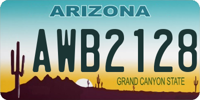 AZ license plate AWB2128