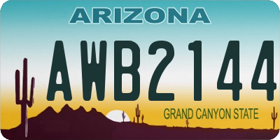 AZ license plate AWB2144