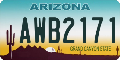 AZ license plate AWB2171