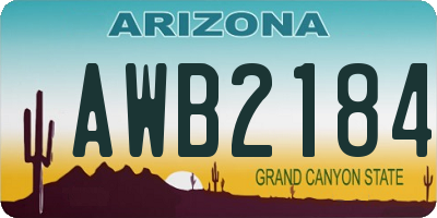 AZ license plate AWB2184