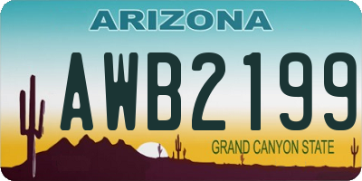 AZ license plate AWB2199