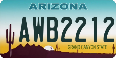 AZ license plate AWB2212