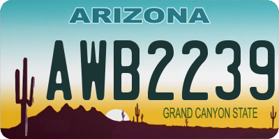 AZ license plate AWB2239