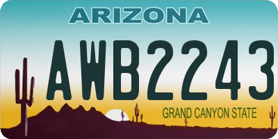 AZ license plate AWB2243