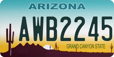 AZ license plate AWB2245