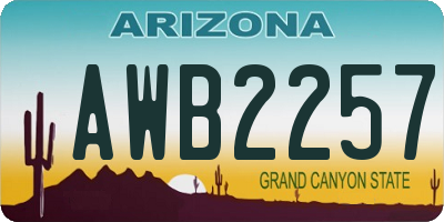 AZ license plate AWB2257
