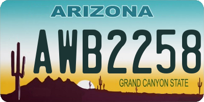 AZ license plate AWB2258