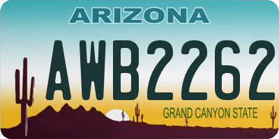 AZ license plate AWB2262