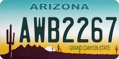 AZ license plate AWB2267